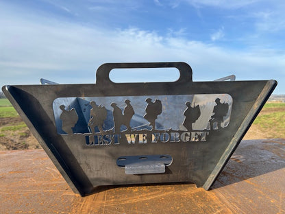 Inferno Fire pit with Design - Lest We Forget - Soldiers