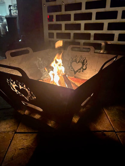 Inferno Fire pit with Design - Burning Passion Heart