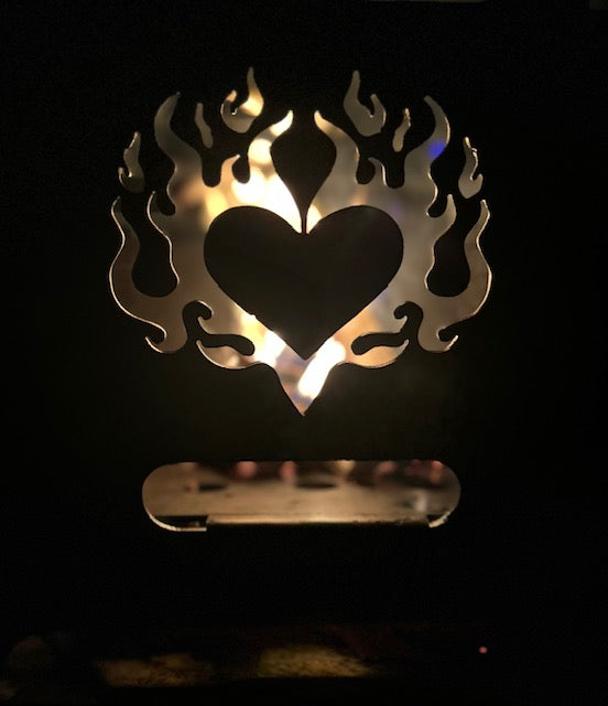 Inferno Fire pit with Design - Burning Passion Heart